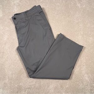 Oak Hill Straight Fit tech‎ Pants Gray Flat Front cotton blend men's 42 x 28